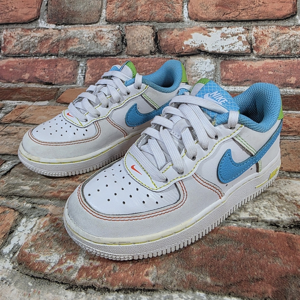 Nike Air Force 1 Low Gs 'Rainbow Stitch' Kids Sneakers Size 11c